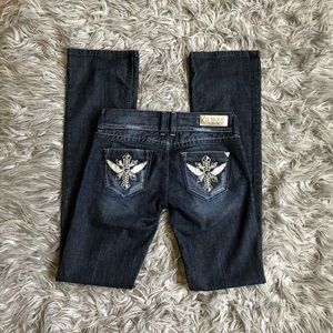 Bedazzled GUESS Distressed Jeans, Boot Cut